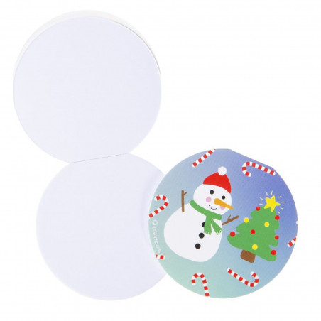 Carnet de noël rond et feuilles vierges