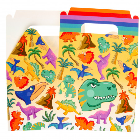 Boîte d\'anniversaire dinosaures pour fêtes d\'enfants