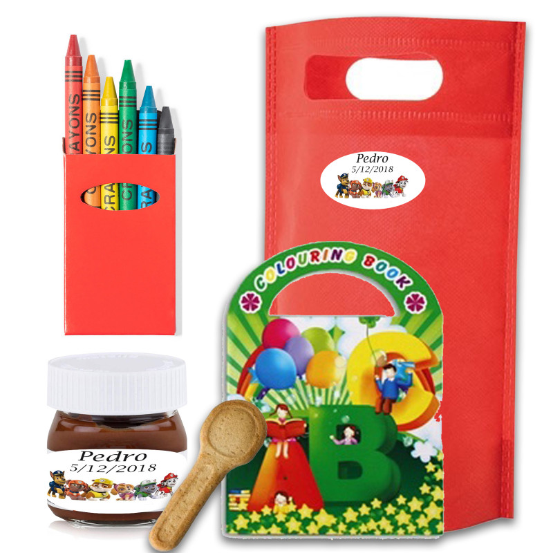 Patrouille canine sac surprise avec nutella et biscuit plus livre de couleurs