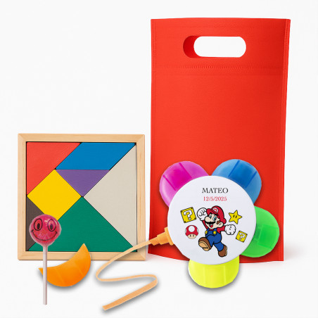 Mario bros pack de cadeaux pour invités avec bonbons