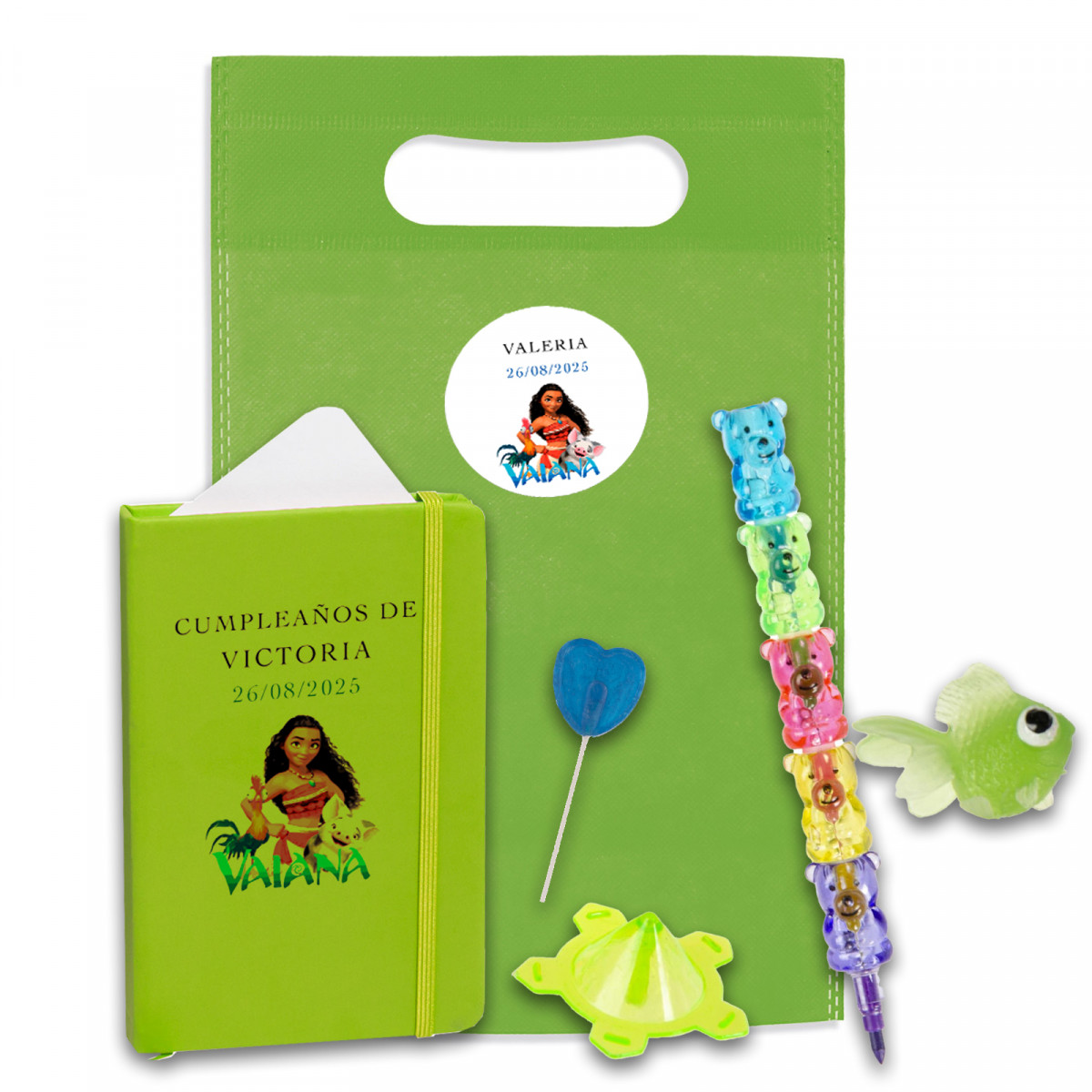 Vaina pack cadeau avec articles de papeterie jouets et friandises
