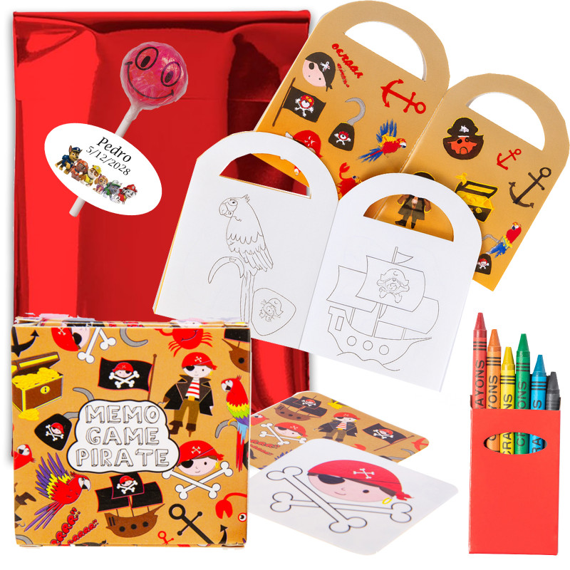 Patrouille pat patrouille pack pirate avec jeux éducatifs et chupa chups