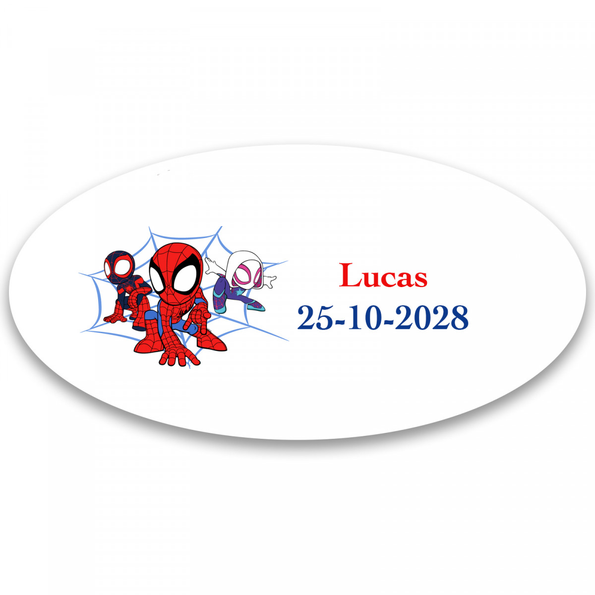 Spidey et son super équipe étiquette autocollante 4 5x2 2cm enfant