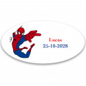 Spiderman étiquette adhésive 4 5x2x2cm enfant ovale