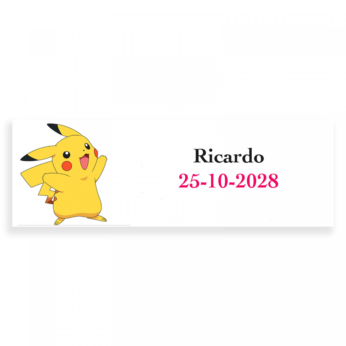 Pokemon étiquette rectangulaire personnalisée 6x2cm