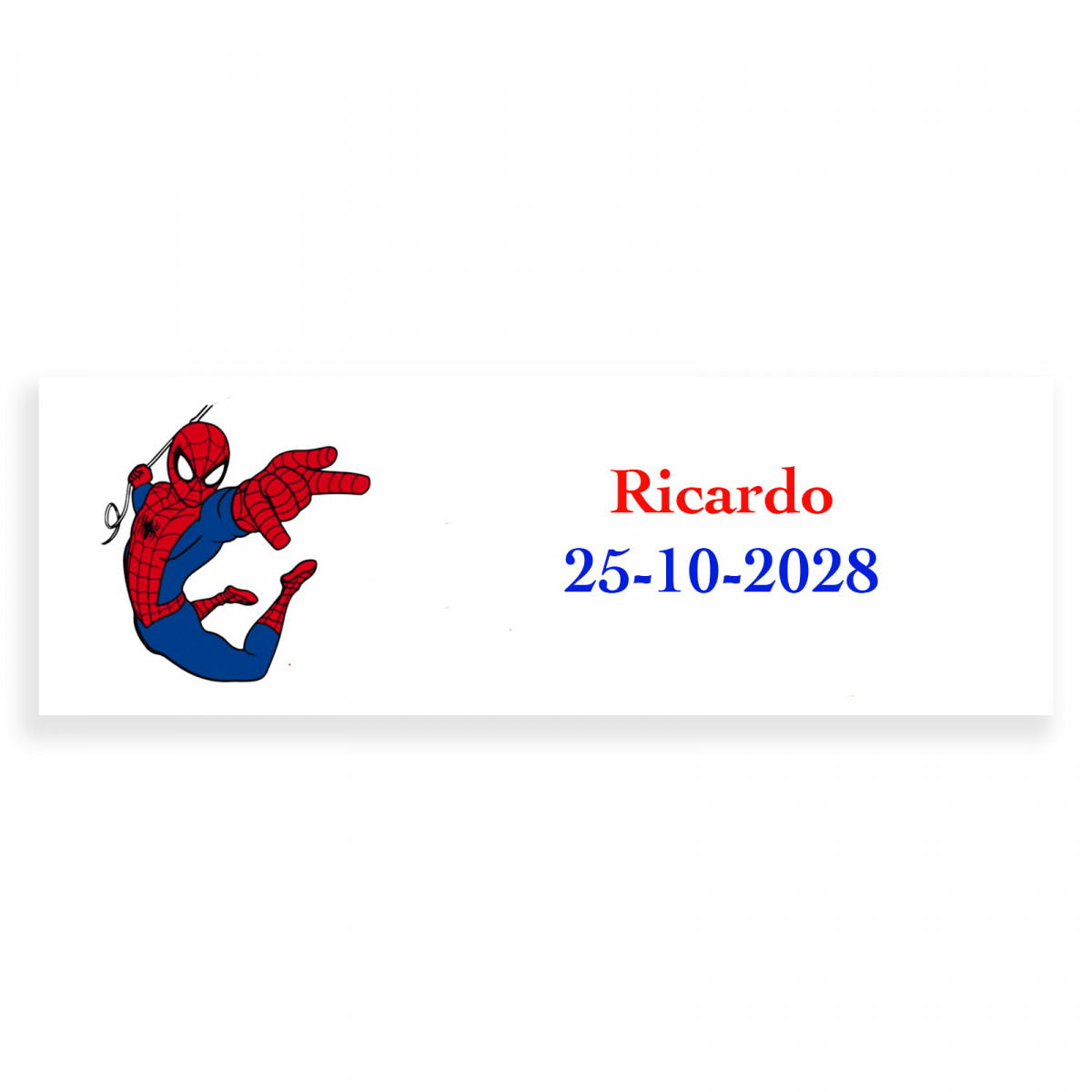 Spiderman autocollant personnalisé pour événements d enfants 6x2cm