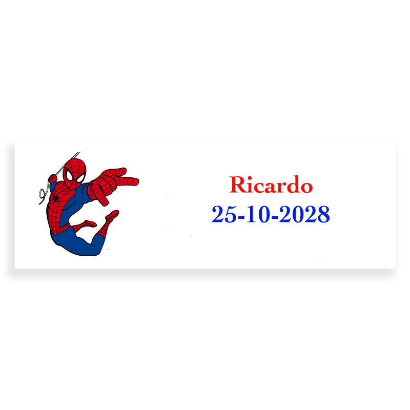 Spiderman autocollant personnalisé pour événements d enfants 6x2cm