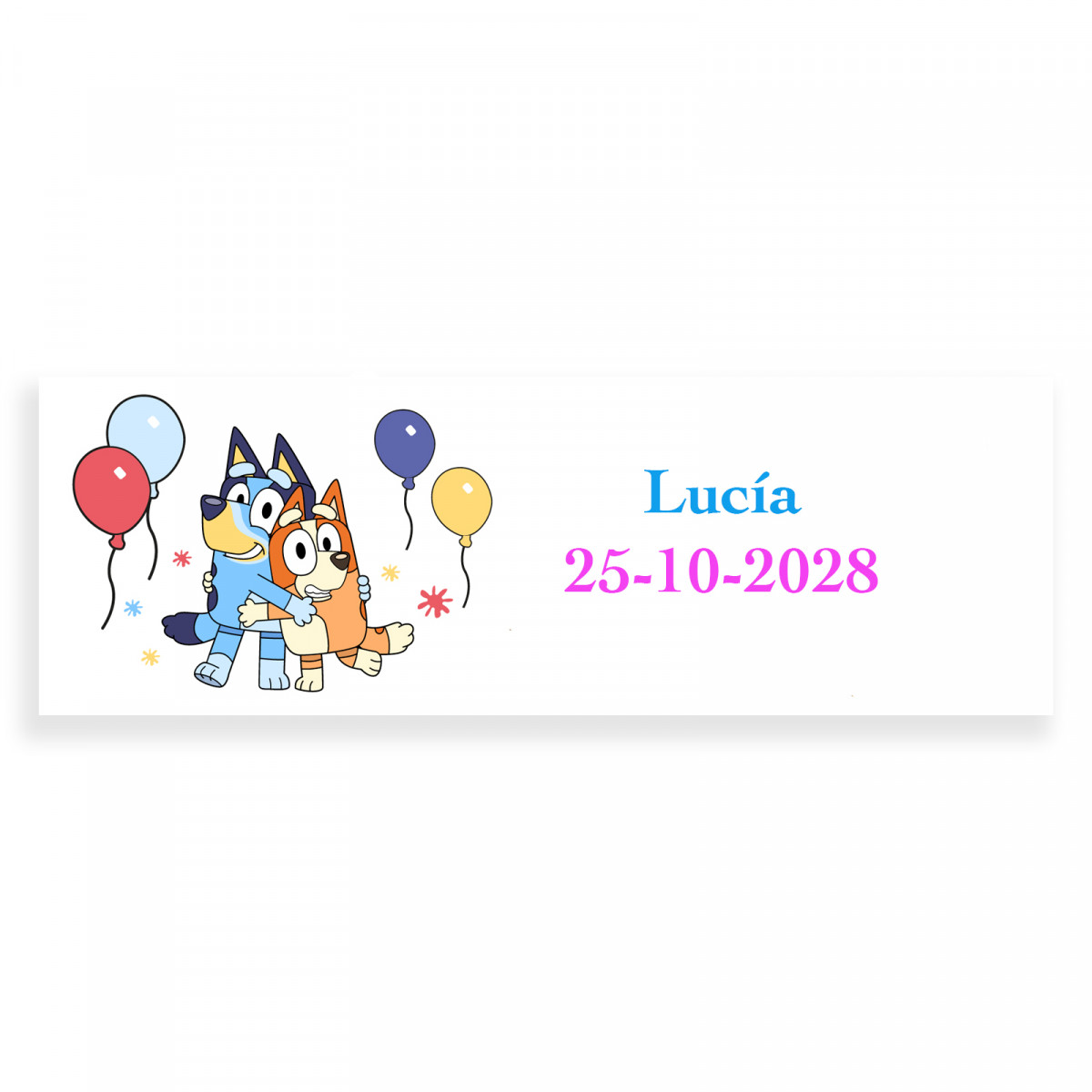 Bluey et bingo étiquette autocollante personnalisée pour événements