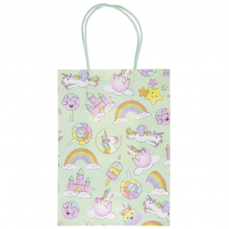 Gabby gato détail enfantin avec sac de licornes et friandises