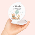 Miroir pliable pour sac en couleur blanche et autocollant enfantin pour personnaliser