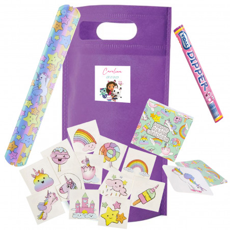 Gabby Gato sac de cadeau avec des jeux et des accessoires de licornes