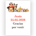 Disney, autocollant rectangulaire de 5x7 cm à personnaliser avec du texte