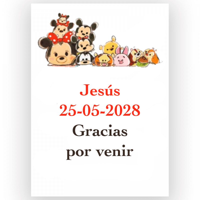 Disney, autocollant rectangulaire de 5x7 cm à personnaliser avec du texte