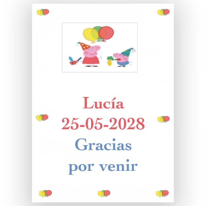 Peppa Pig, autocollant personnalisé pour enfants 5x7cm
