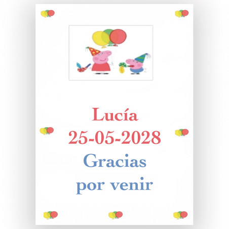 Peppa Pig, autocollant personnalisé pour enfants 5x7cm