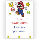 Mario Bros, étiquette personnalisée adhésive 7x5cm pour anniversaires et événements pour enfants
