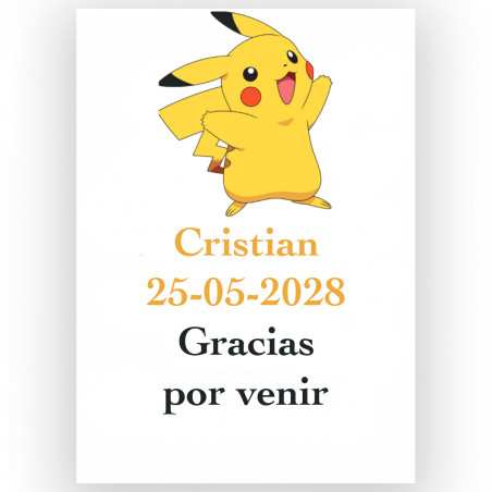 Pokémon, autocollant personnalisé avec texte 5x7cm