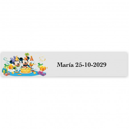 Disney, autocollant transparent 5x1cm pour anniversaires