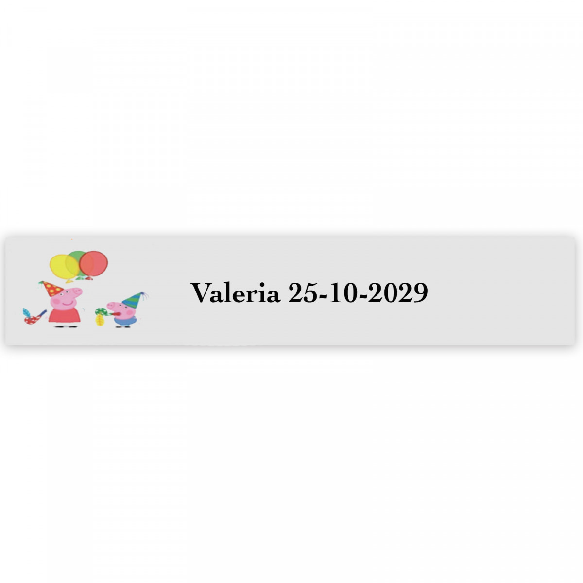 Peppa Pig, autocollant personnalisé pour événements enfantins 5x1 cm transparent
