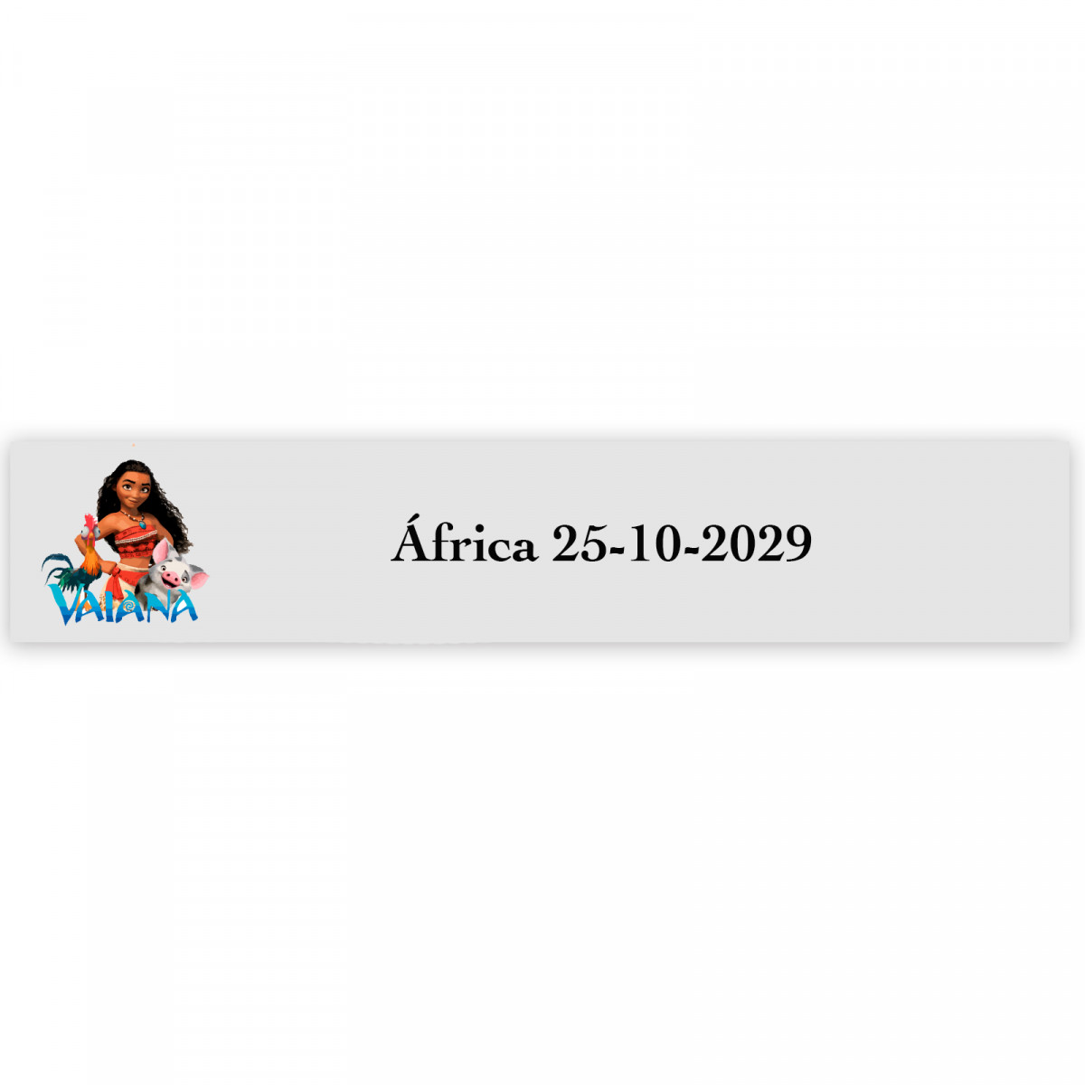 Vaiana Moana, autocollant transparent personnalisé de 5x1cm pour les célébrations