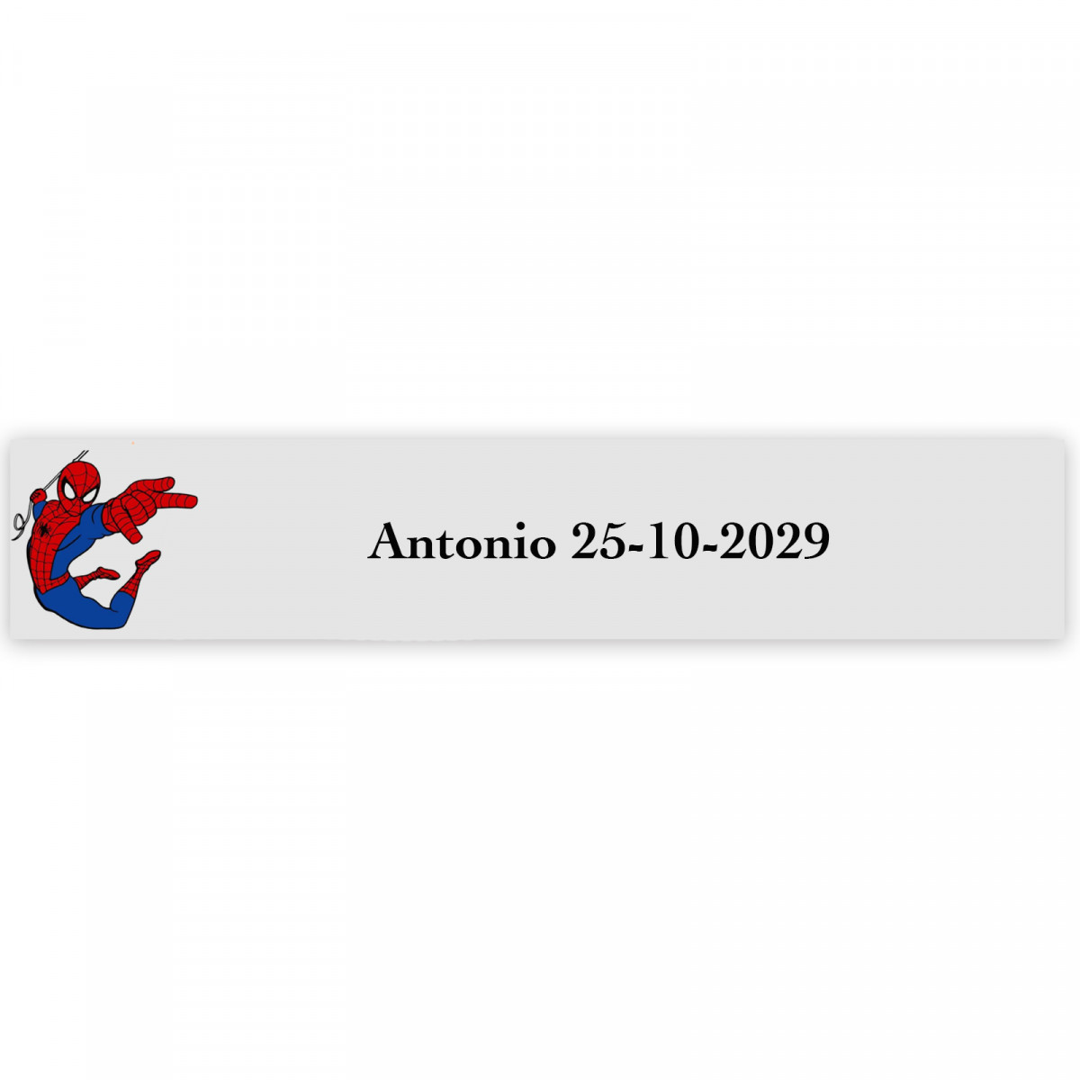 Étiquette adhésive Spiderman 5x1 cm pour des détails d'enfants personnalisés