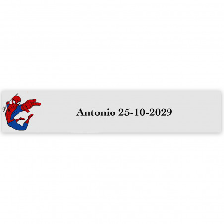 Étiquette adhésive Spiderman 5x1 cm pour des détails d'enfants personnalisés