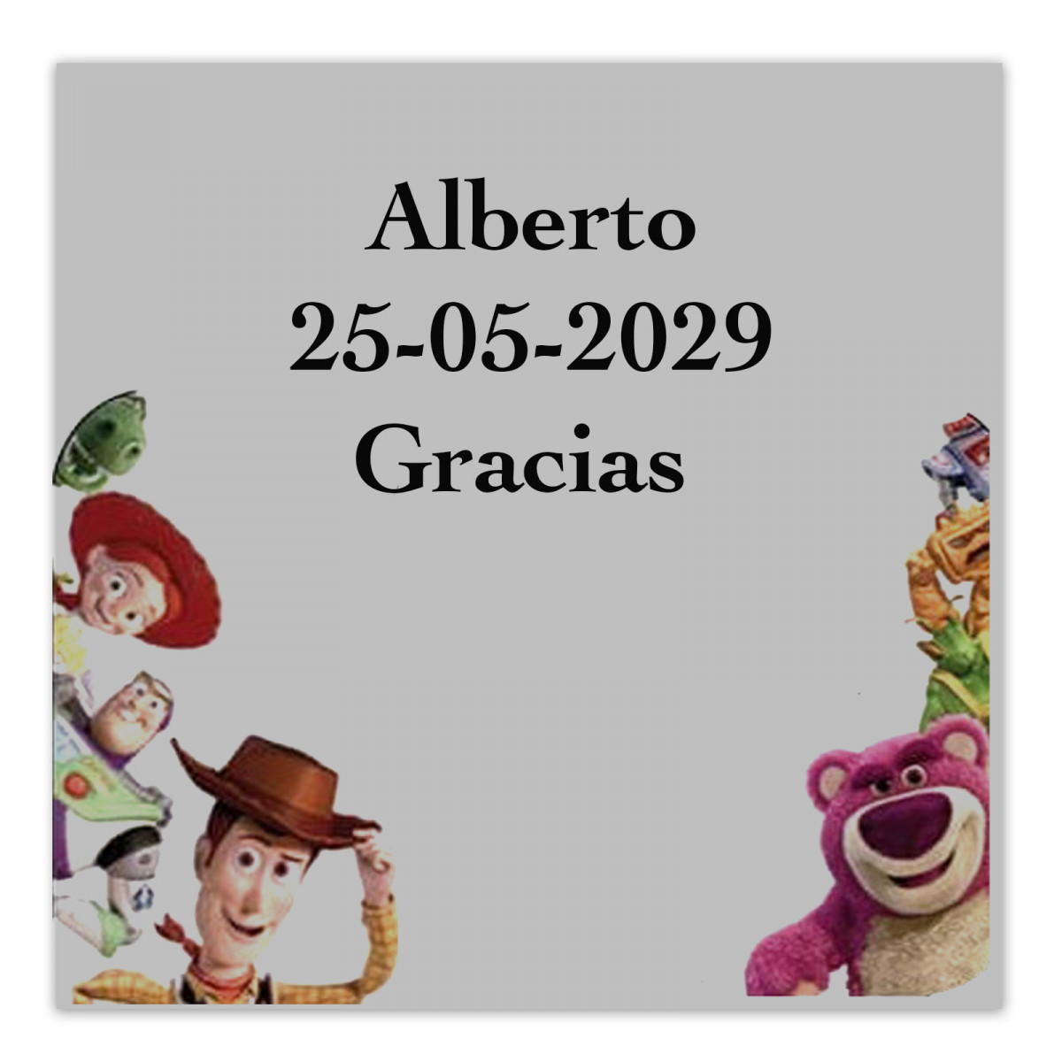 Toy Story autocollant transparent 5x5 cm personnalisé