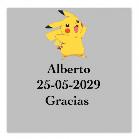 Autocollant Pokémon personnalisé 5x5cm transparent personnalisé