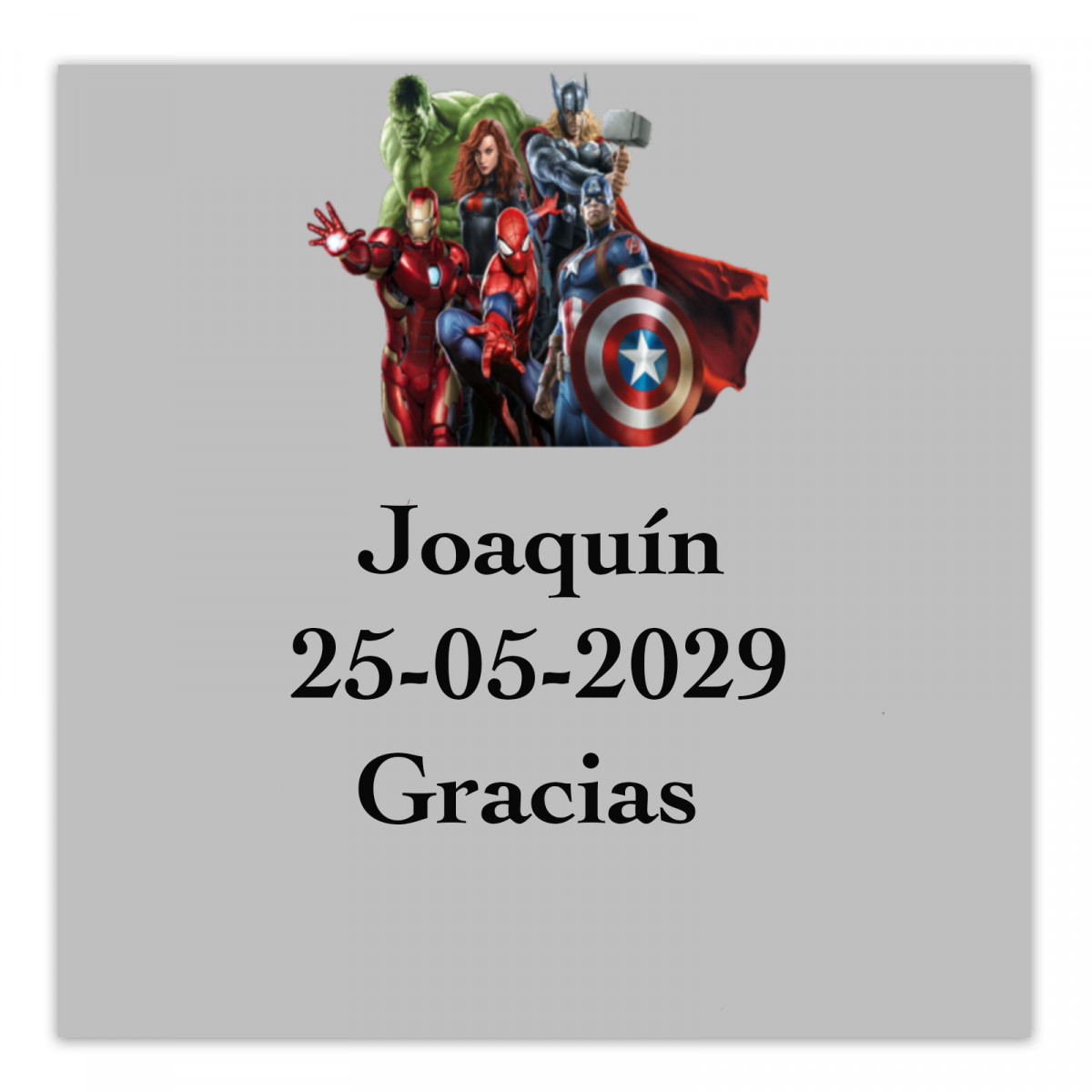 Étiquette autocollante Avengers 5x5 cm avec fond transparent