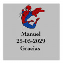 Étiquette adhésive Spiderman 5x5 cm transparente pour enfants