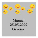 Étiquettes autocollantes emoji personnalisées 5x5 cm transparentes