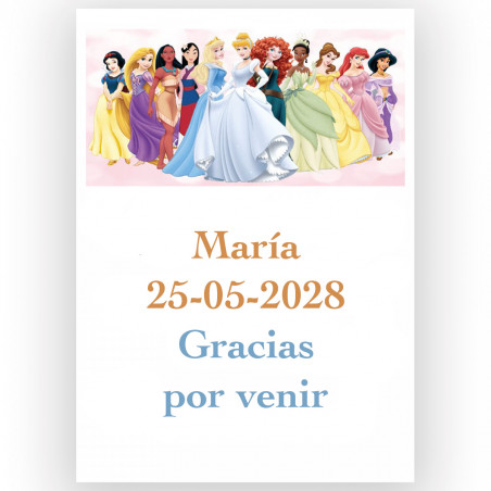 Autocollants personnalisés de princesses 5x7cm