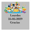 Disney autocollant Anniversaire 5x5cm transparent