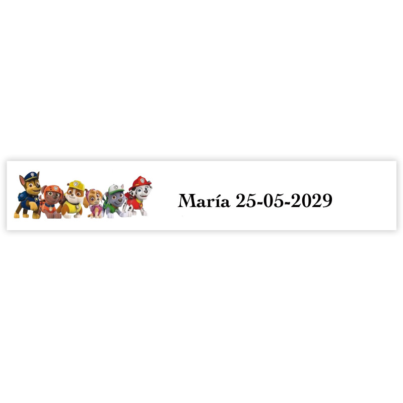 Patrouille Canine personnalisée 5x1cm blanc pour événements infantiles