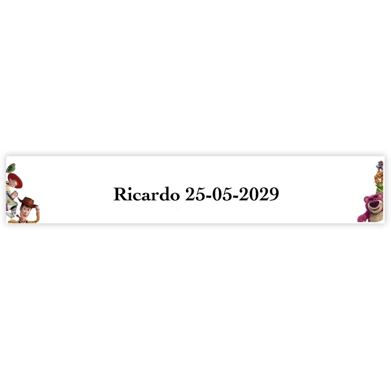 Adhésif personnalisé Toy Story pour événements d'enfants 5x1cm