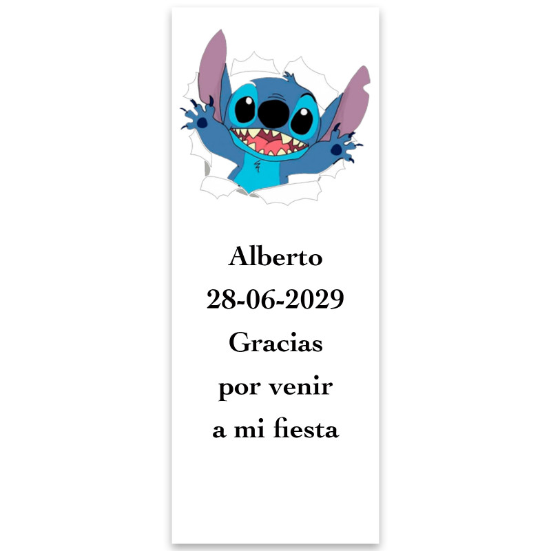 Stitch autocollant personnalisé pour événements 5x13cm