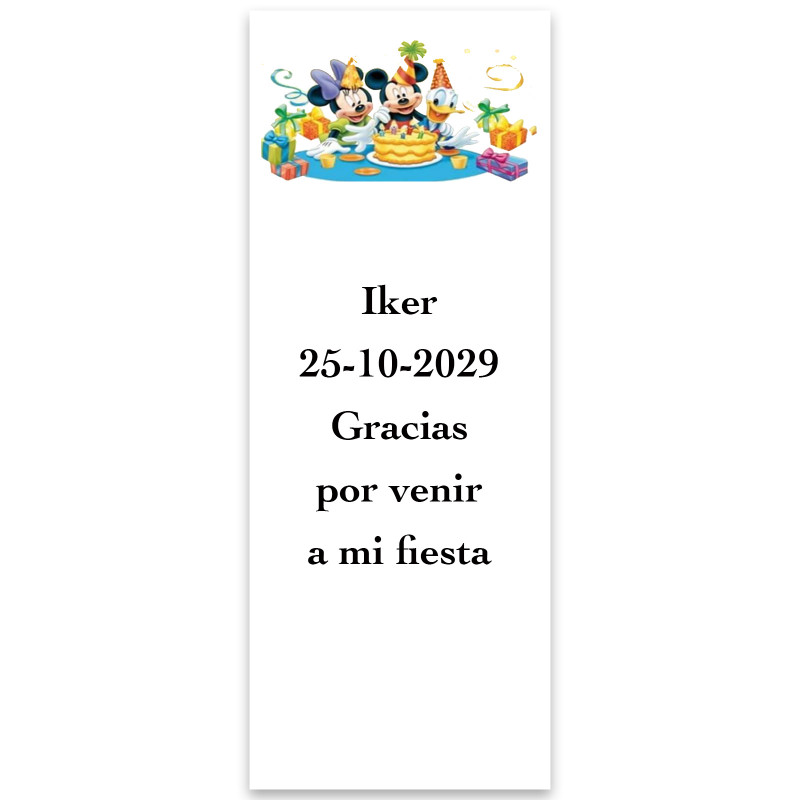 Adhésif personnalisé Disney pour anniversaire 5x13cm