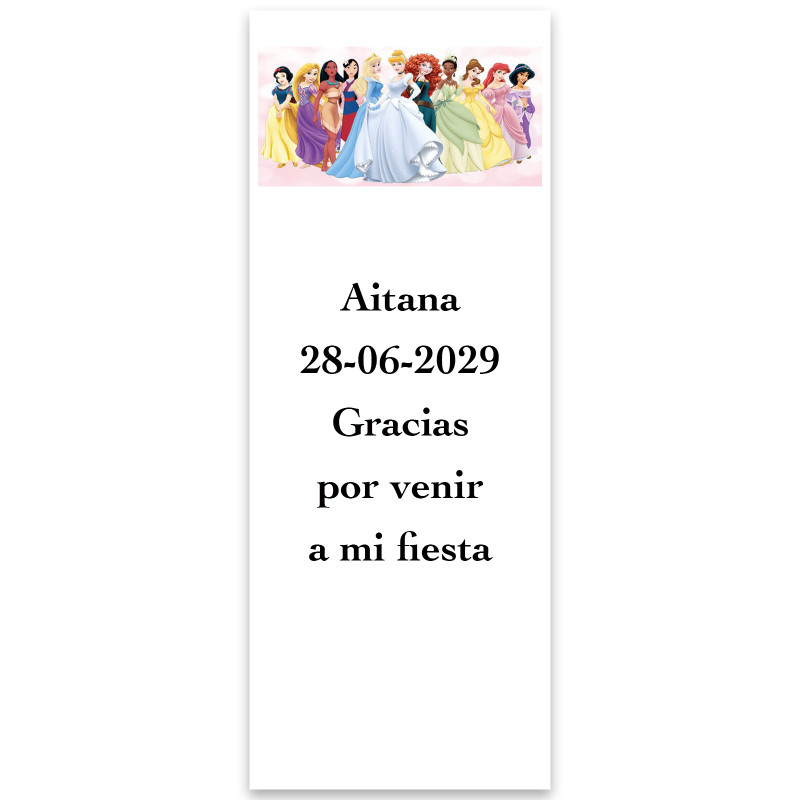 Princesses, autocollant personnalisé 5x13 cm