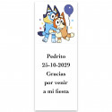 Bluey et Bingo sur étiquette autocollante personnalisée 5x13cm