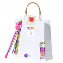 Cadeau d'enfants Disney Princess avec baguette magique, bulleur et bague