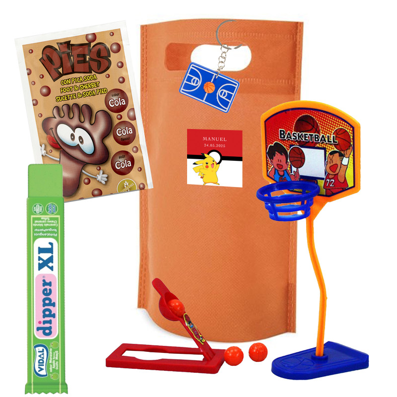 Sac de fête d'anniversaire Pokemon avec des cadeaux et des bonbons