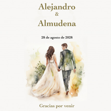 Étui avec bouchon et tire-bouchon dans une boîte avec carte personnalisée pour les détails de mariage