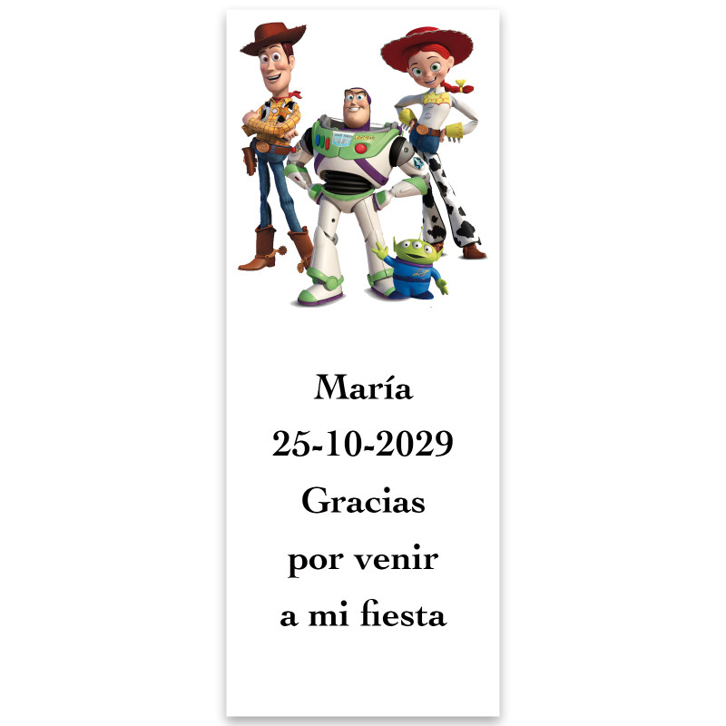 Toy Story, étiquette personnalisée 13x5cm verticale