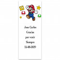 Mario Bros, autocollant personnalisé en vertical 13x5 cm