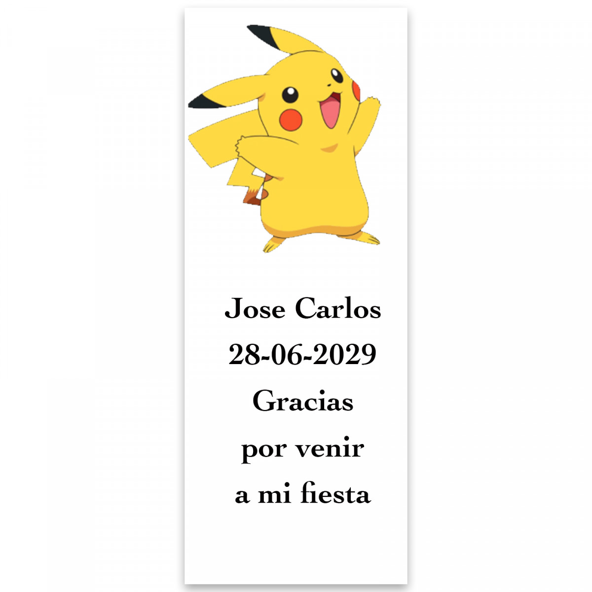 Pokemon, étiquette personnalisée pour événements 13x5cm