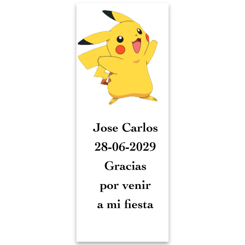 Pokemon, étiquette personnalisée pour événements 13x5cm