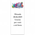 Trolls, étiquette adhésive modifiable 13x5cm avec fond blanc