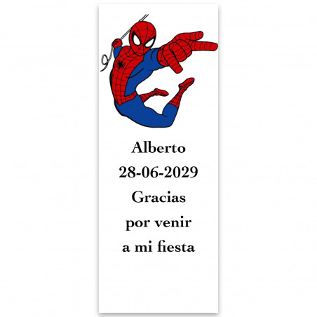 Autocollant personnalisé Spiderman pour fêtes et célébrations 13x5cm