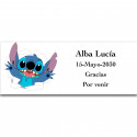 Stitch, étiquette adhésive personnalisée avec textes modifiables 13x5cm