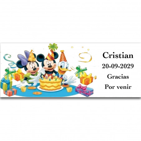 Adhésif Disney personnalisé pour les cadeaux d'événements 13x5 cm